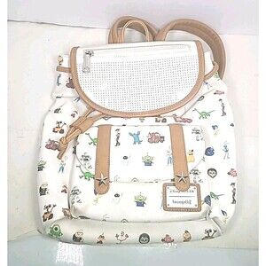 Loungefly White and Tan Character Print Backpack
